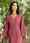 Golden Polka Dots V Neck Long Sleeve Elegant Gown