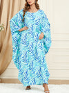 Water Ripple Pattern Bat Sleeve Loose Kaftan