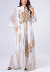 Gold Beaded Embroidery Long Sleeve Kaftan