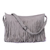 Fashion Women Fringe Tassel Shoulder Bag Cross-body Bag Messenger Handbag Purple