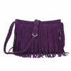 Fashion Women Fringe Tassel Shoulder Bag Cross-body Bag Messenger Handbag Purple