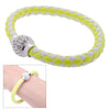 Fashion Jewelry Accessory Leather Magnetic Buckle Rhinestone Crystal Bracelet Bangle Wristband