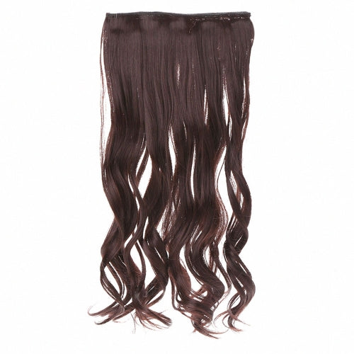 5Clips in on Wavy Curl Synthetic Hairpieces Slice Hair Extension Ponytail High Temperature Fiber